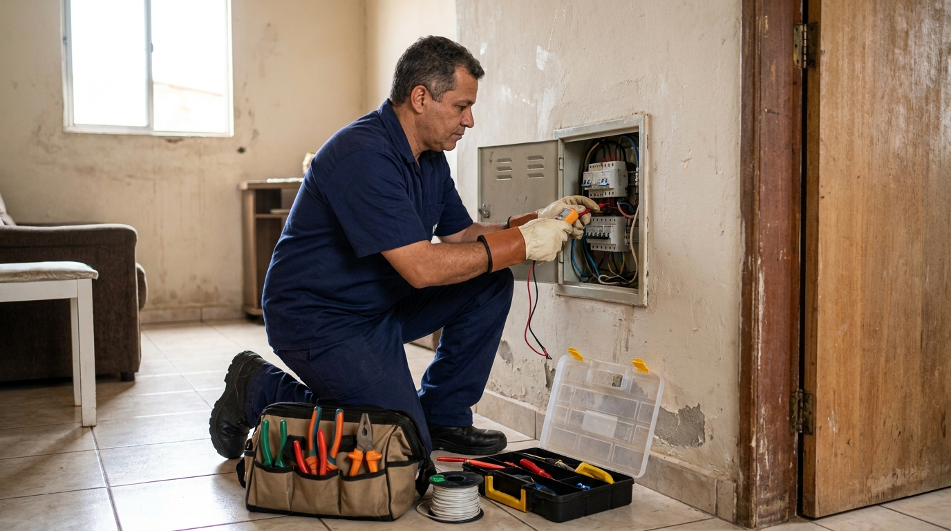 Eletricista e suas ferramentas em Cuiabá‑MT